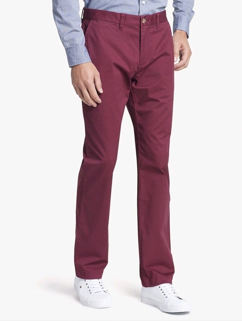 Tommy Hilfiger Men's Burgundy Stretch Chino Pants 32x30 NWOT